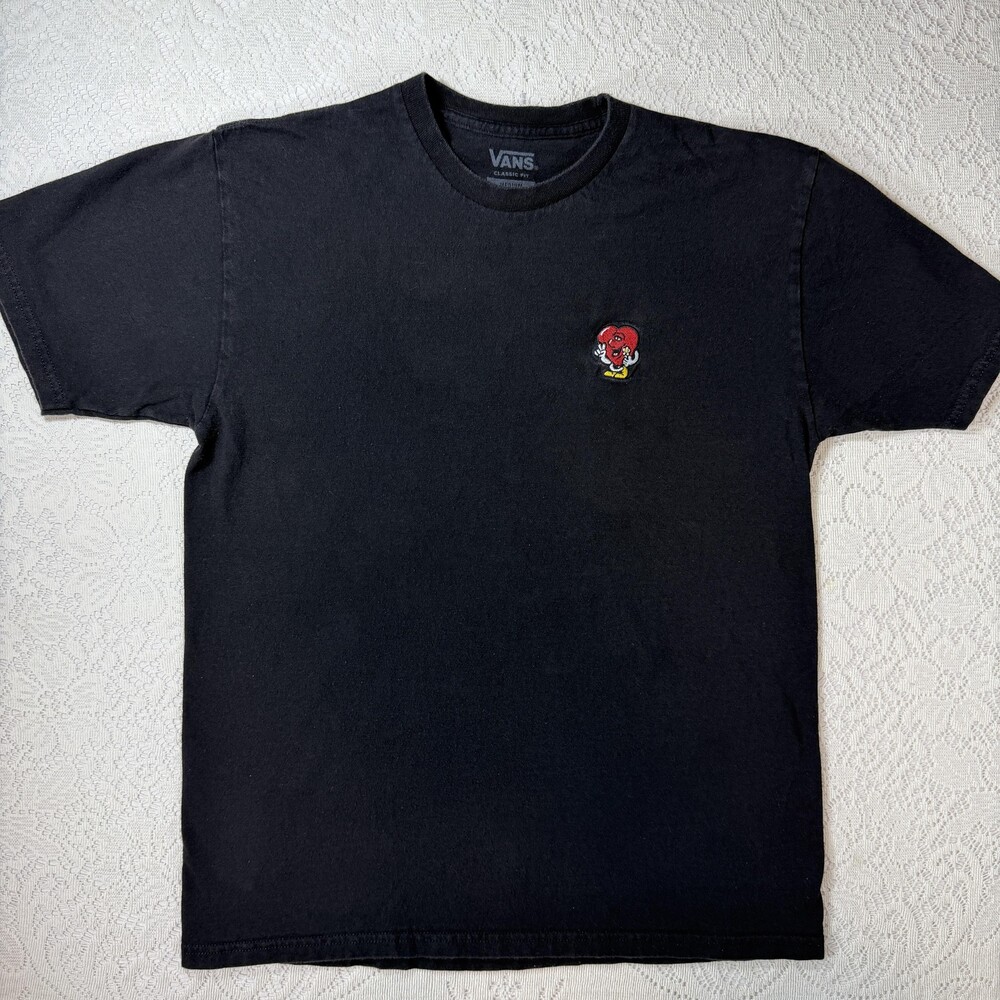 Vans Shirt Mens Medium Black Love Is Kind Handle With Care Back Graphic Tee